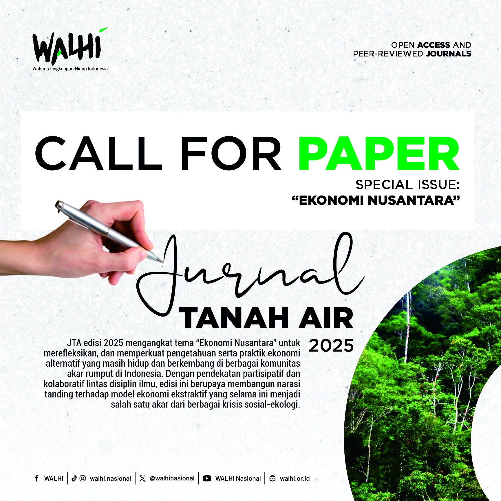 Call for Paper Jurnal Tanah Air 2025