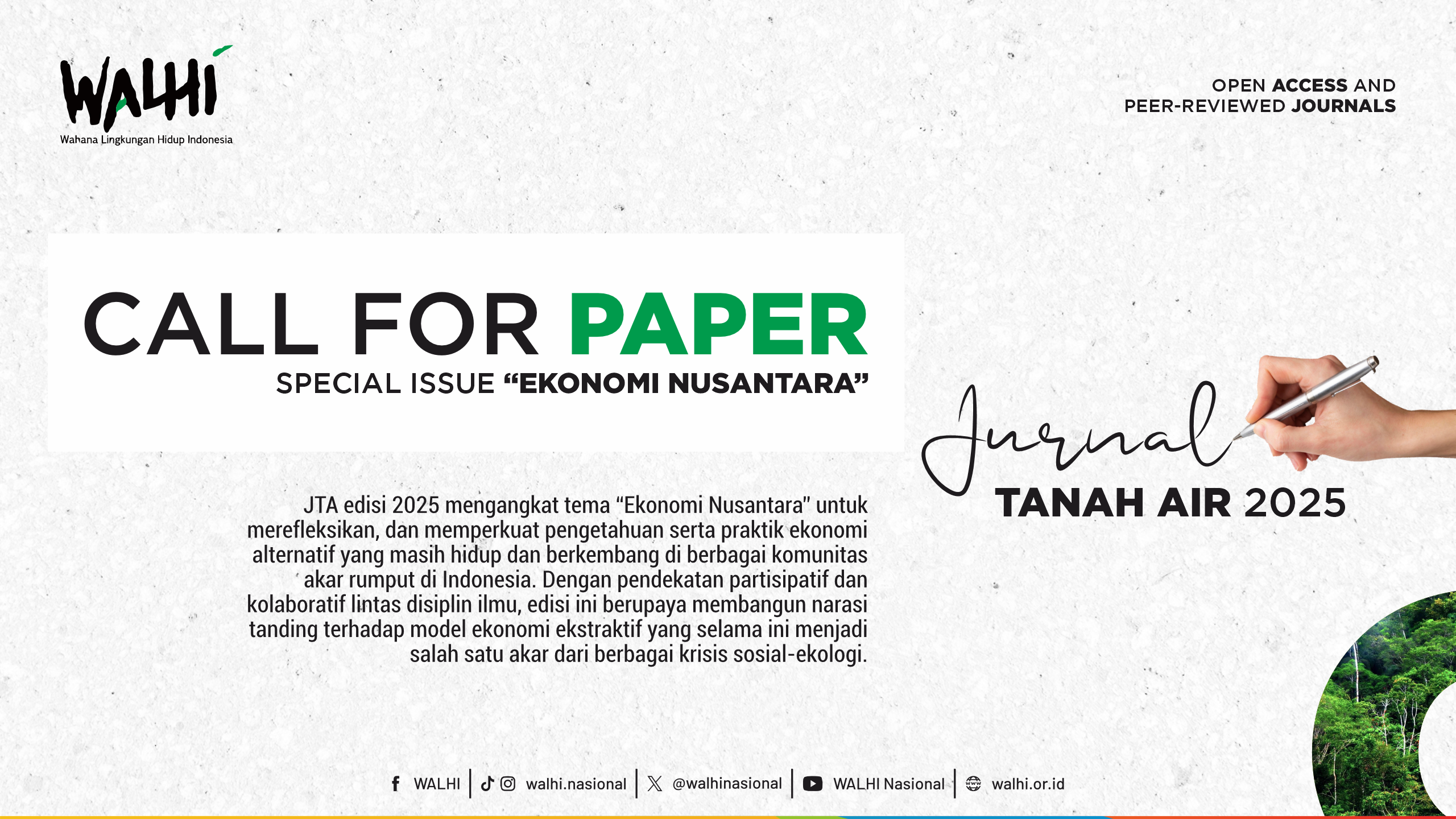 Call for Paper Jurnal Tanah Air 2025