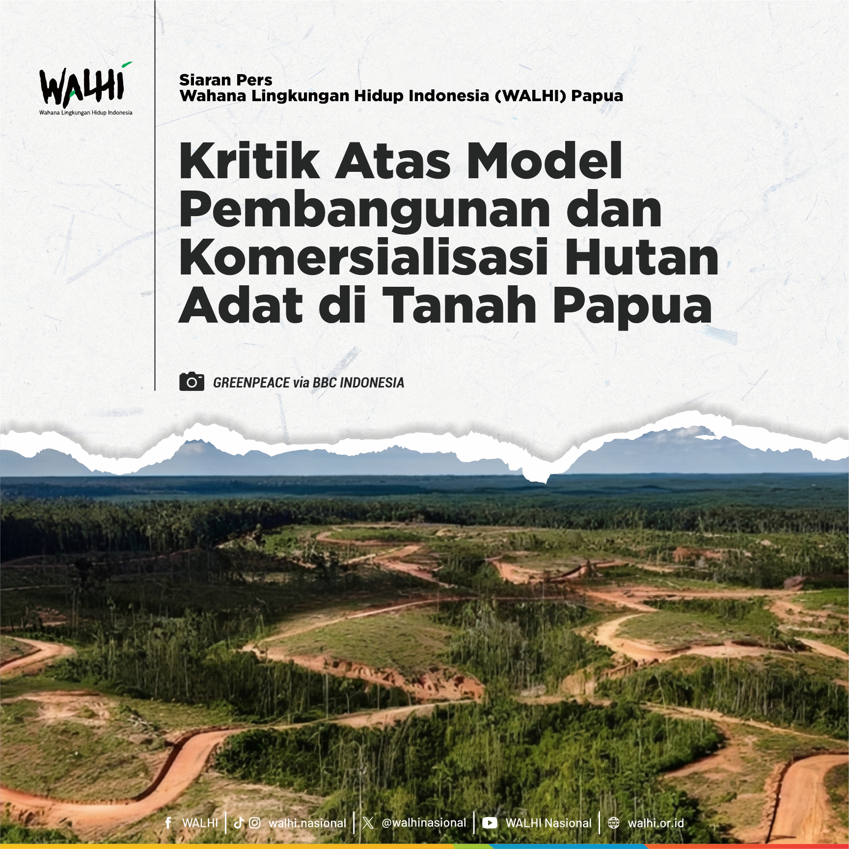 Walhi Papua: Kritik Atas Model Pembangunan dan Komersialisasi Hutan Adat di Tanah Papua