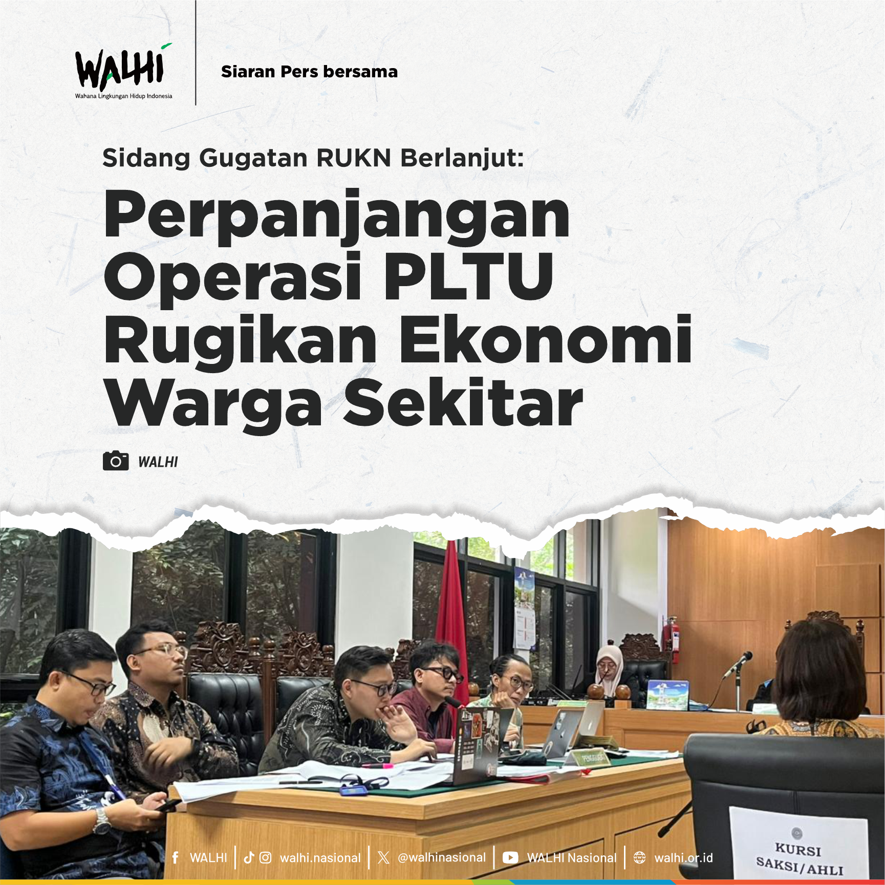 Sidang Gugatan RUKN Berlanjut: Perpanjangan Operasi PLTU Rugikan Ekonomi Warga Sekitar