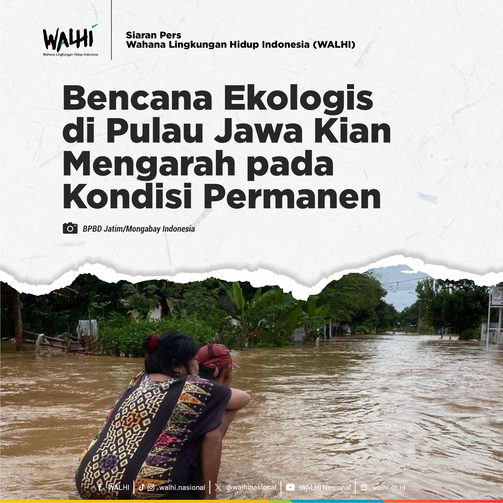 Bencana Ekologis di Pulau Jawa Kian Mengarah pada Kondisi Permanen