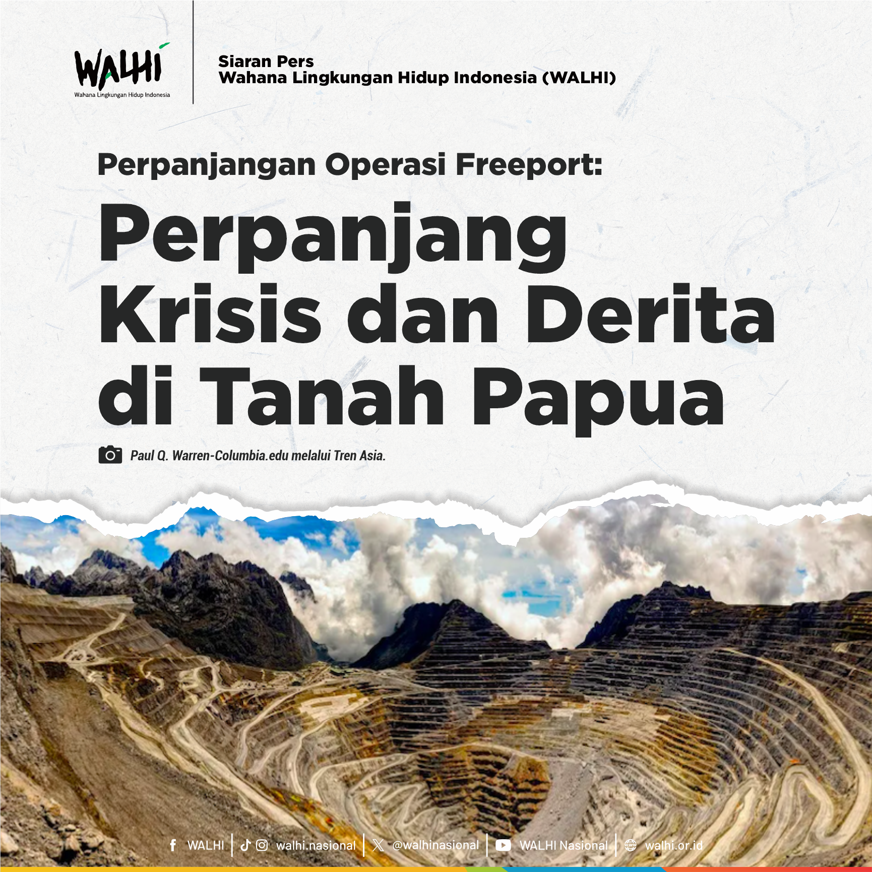 Perpanjangan Operasi Freeport: Perpanjang Krisis dan Derita di Tanah Papua